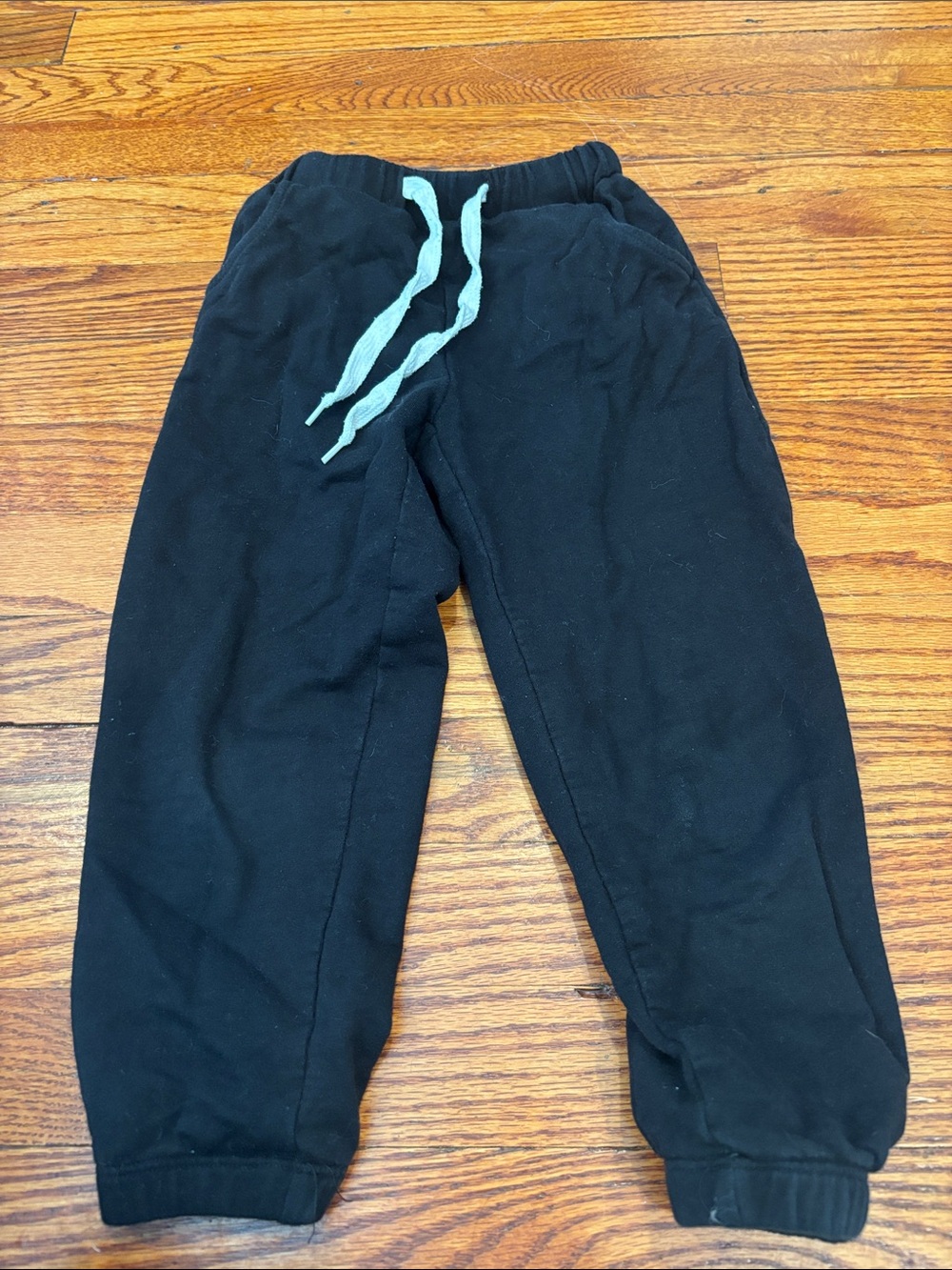 Kids Black Jogger Pants with Drawstring